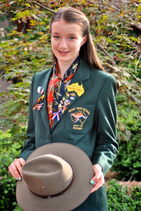 Madeleine wearing her newly presented blazer in 2013